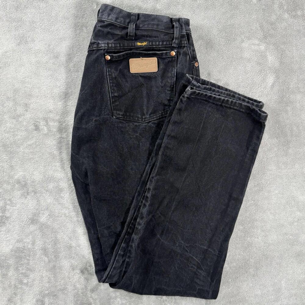 Wrangler Jeans Mens 38x36 (Fits 34x33) Black Denim Cowboy Cut Slim Fit Western